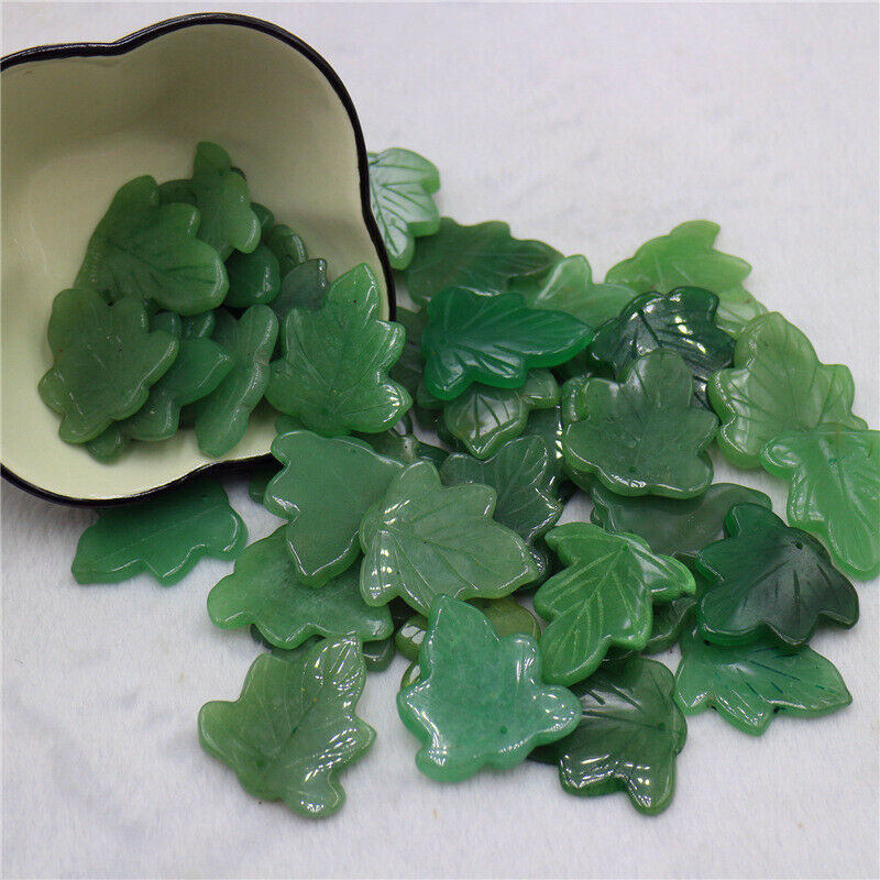 5Pcs Natural Aventurine Crystal Leaves Shape Polished Reiki Healing Decor Gift