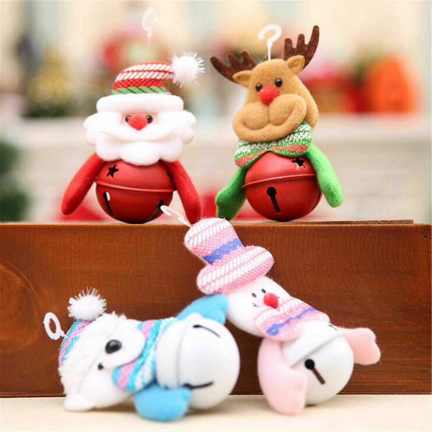 Bear Santa Claus Bells Elk Ornaments Snowman Pendant Christmas Tree Decoration