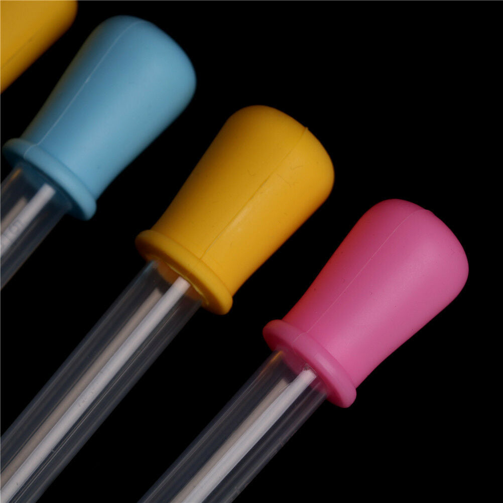 2Pcs Newborn Baby Plastic Silicone Feeding Medicine Dropper Spoon Burette.l8