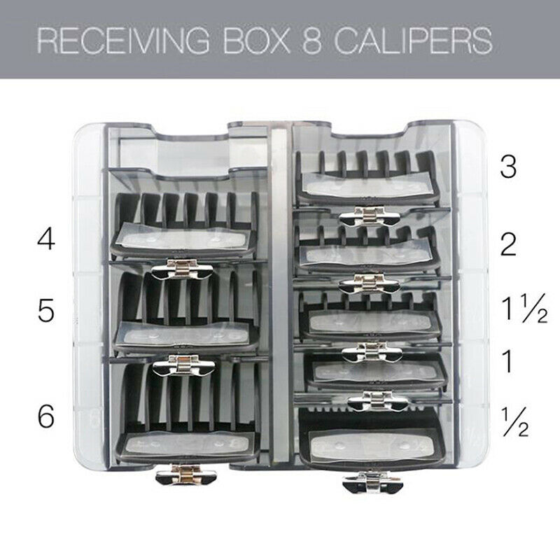8 Grid Plastic Blade Organizer Storage Case Rack Clipper Comb Holder BarberS Ad