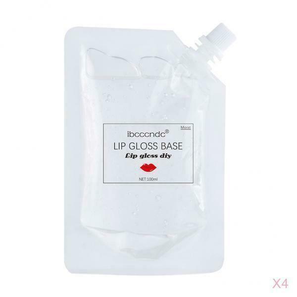 4x Clear Handmade Makeup Lip Gloss Base Moisturizing Non-sticky Making Gel 100ml