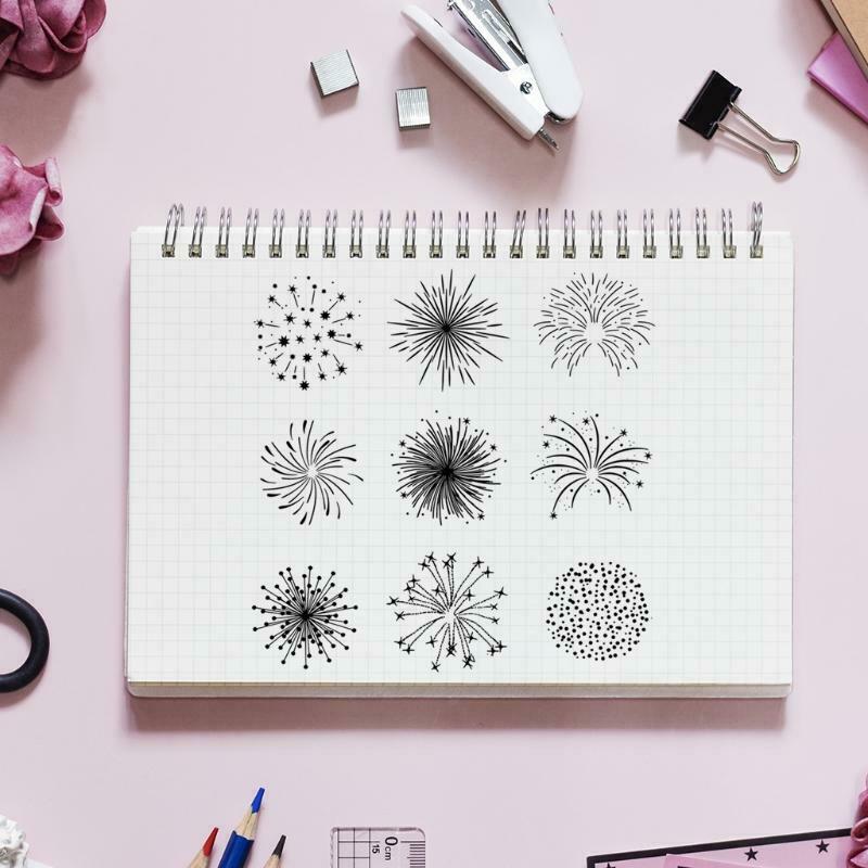 Beautiful Firework DIY Silicone Clear Stamp Cling Seal Scrapbook Embossing Album