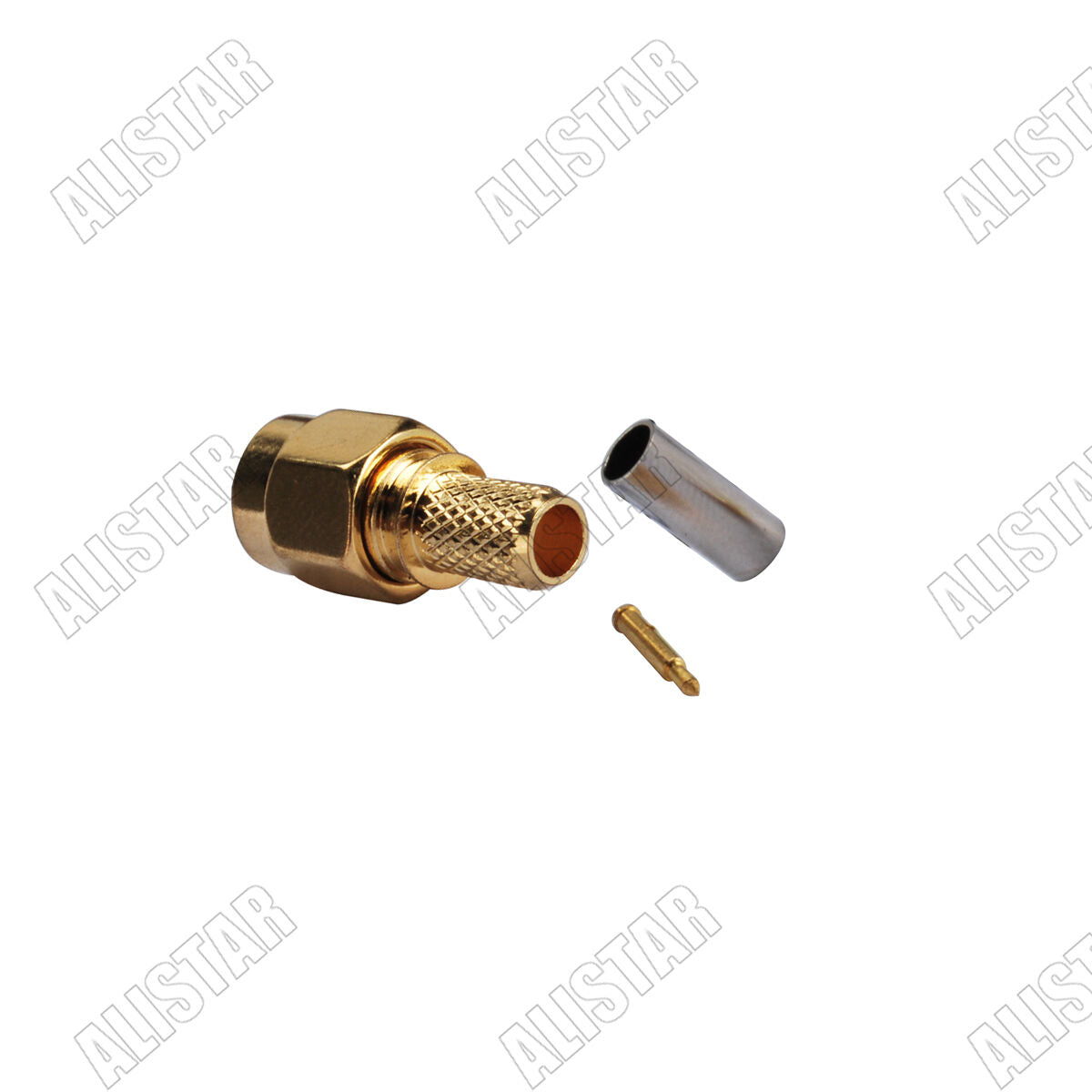 5x SMA Male Crimp Plug RF Connector For LMR195 RG58 RG400 RG142 Cable Straight