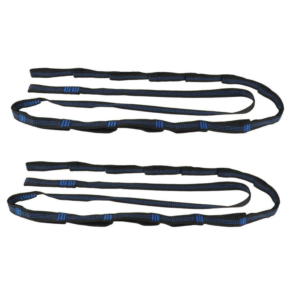 2pcs Adjustable Hanging Extension Hammock Straps Heavy Duty  Swing - Blue,