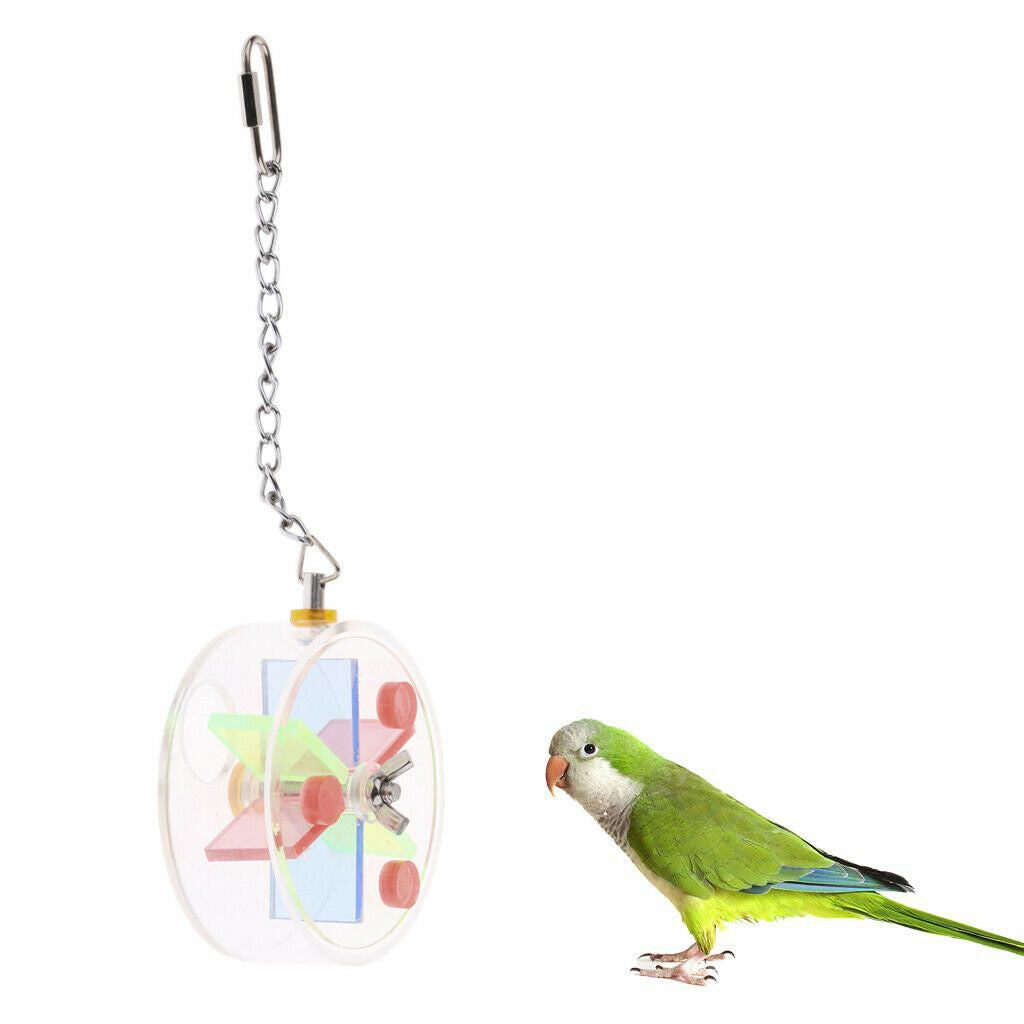Parrot Plastic Feeding Box Round Basket Pet Bird Foraging Feeder Toys Hanging