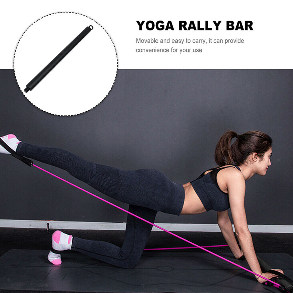 Pilates Bar Home Gym Workout Pull Up Bar Sports Fitness Bar Equipments Black
