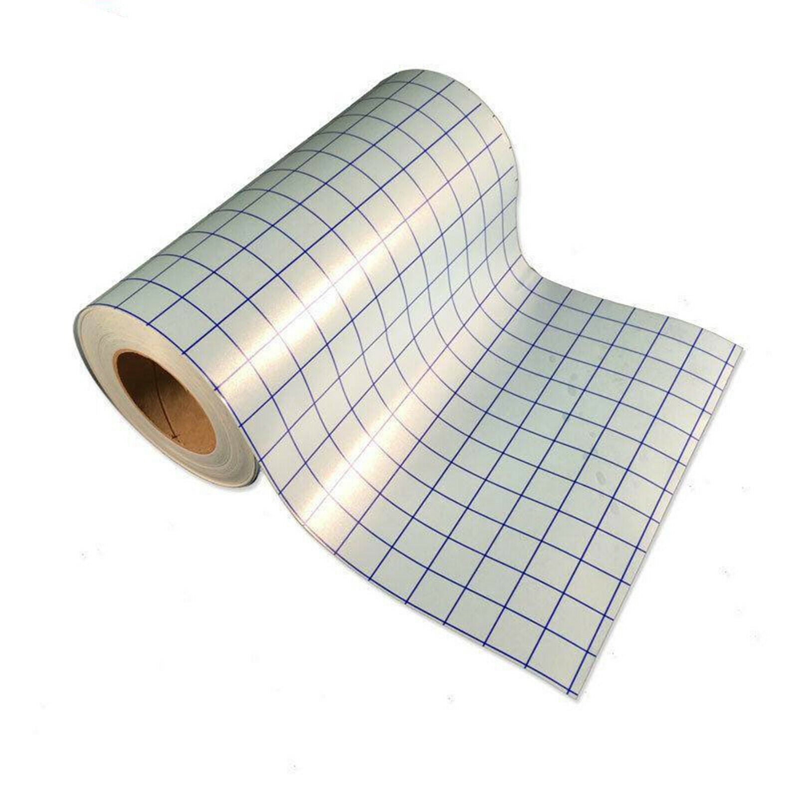 Clear Vinyl Transfer Paper Roll, 12in x 3.3FT w/ Alignment Grid Application Tape