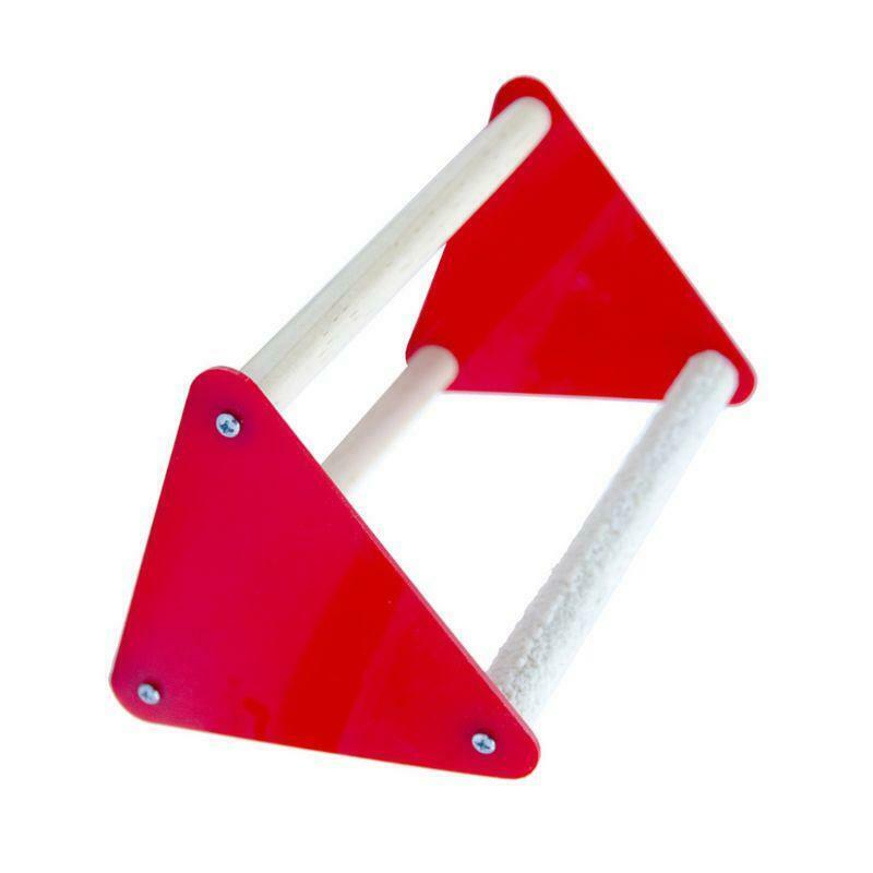 Bird Perch Bracket Bite Grinder Claw Fun Toys Parrot Triangle Acrylic Stand