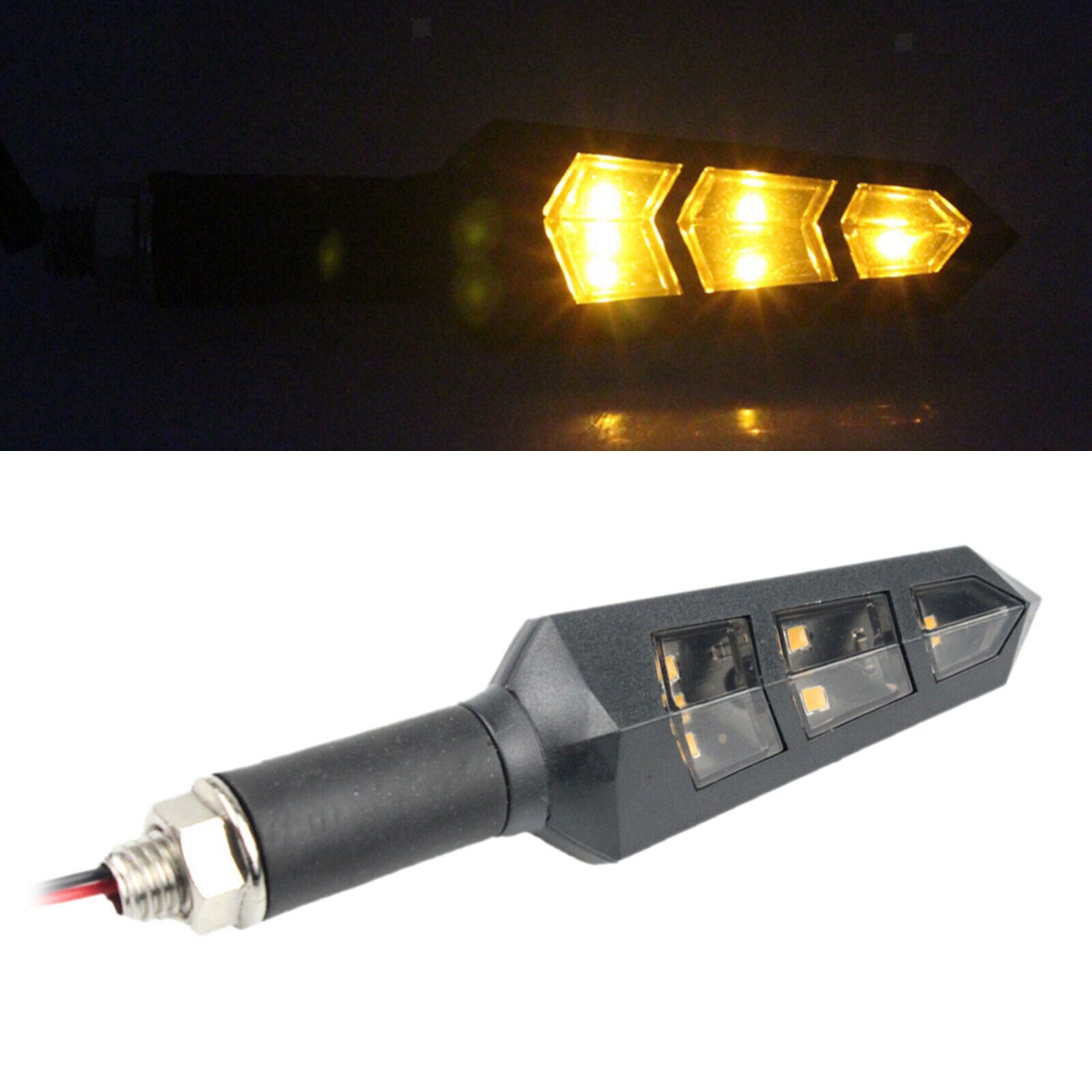 Turn Signal Lamp Amber 6 LED Turn Signal Light Lighting Accessory Black