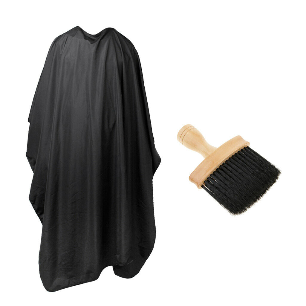 Cutting Shampoo Cape Apron 59x55''+Hairdressing Ears Neck Dust Cleaner Brush