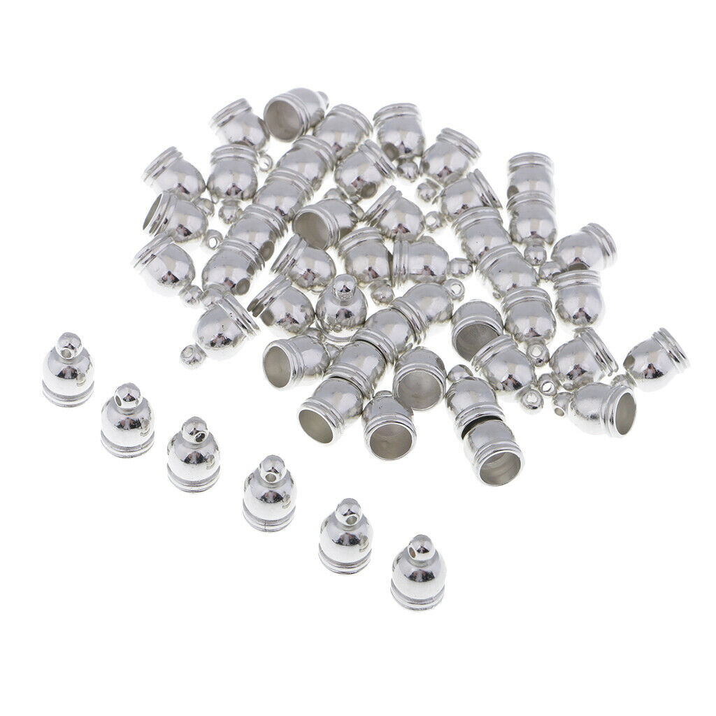 Prettyia 50pcs End   Bead Stopper Fit 6mm Leather Cord Jewelry Findings