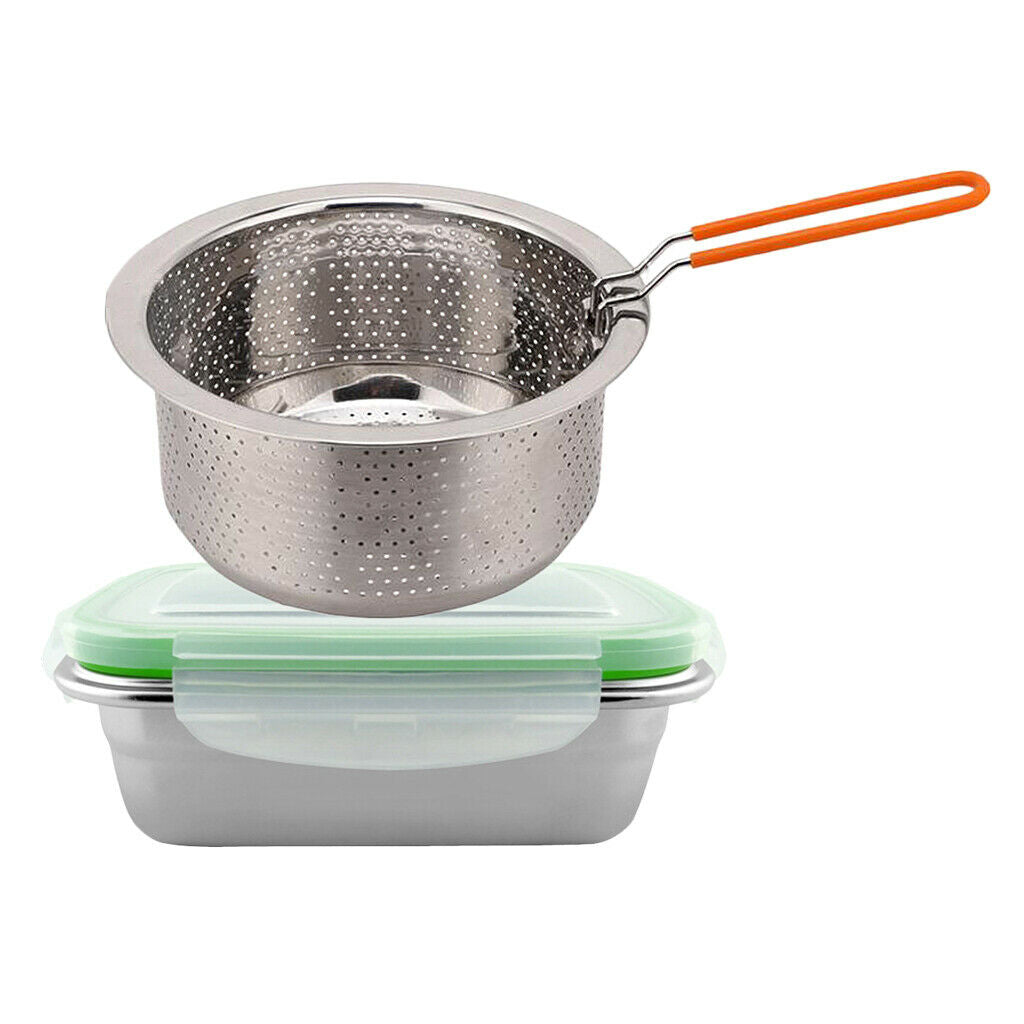 Food Vegetable Steamer Basket Stainless Steel for Steaming Seafood Fish + Food