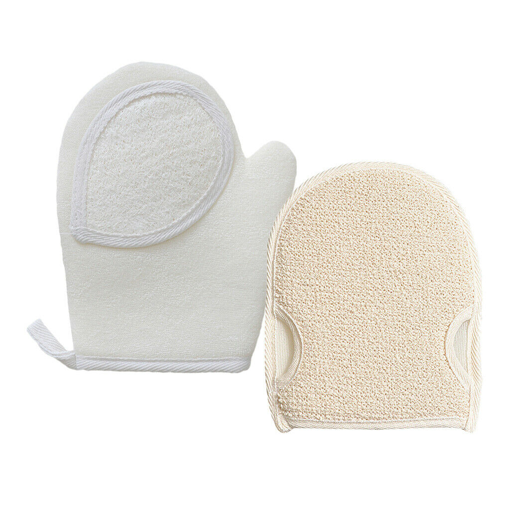 2x Bath-Scrubbing Gloves Massage Washable Spa Face Cloth for Men and Women
