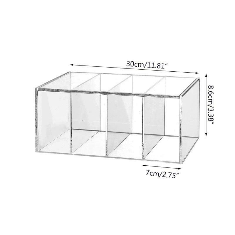 Clear Acrylic Coffee Capsule Holder 4 Compartment K Cup Box Tea Bag Storage Bar