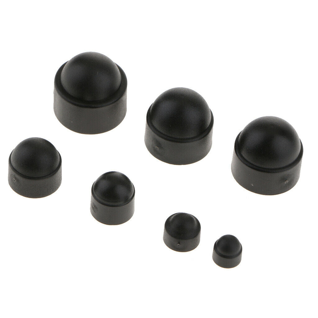 145Pcs Dome Hex Bolt Nut Head Caps Cover Plastic Black M4 M5 M6 M8 M10 M12