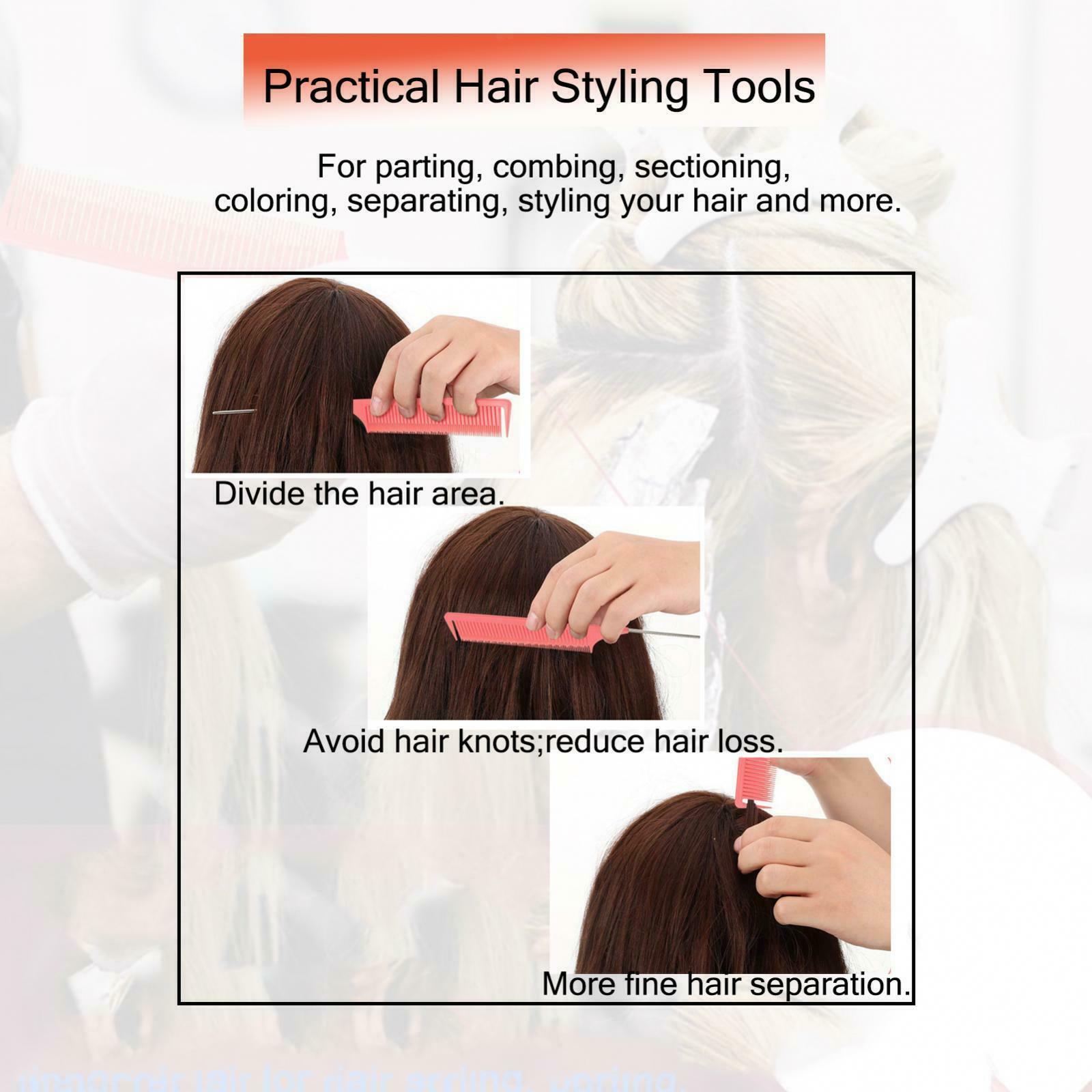 3 Pieces ABS Sectioning Weaving Highlighting Foiling Hair Comb Hair Combs