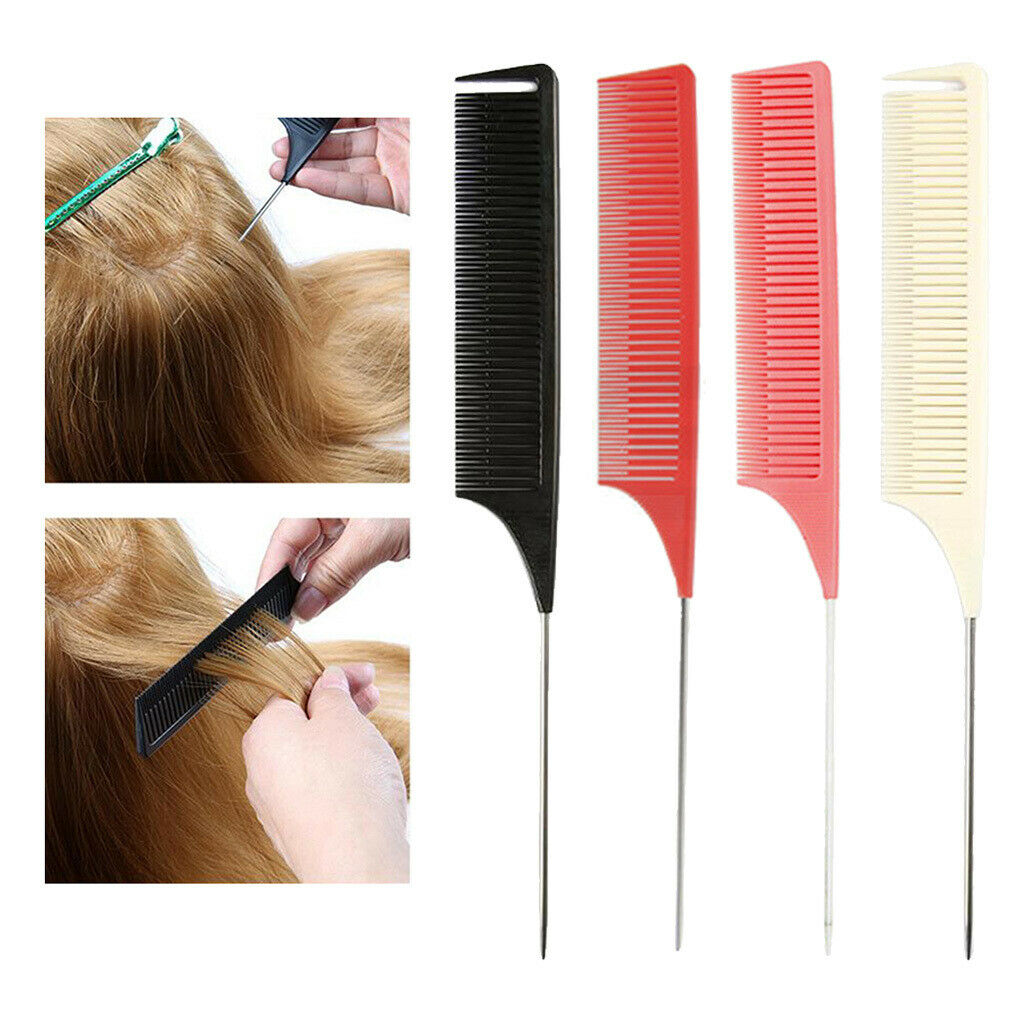 4x New Pro Weave Highlighting Foiling Hair Comb for Salon Dyeing Brush Black