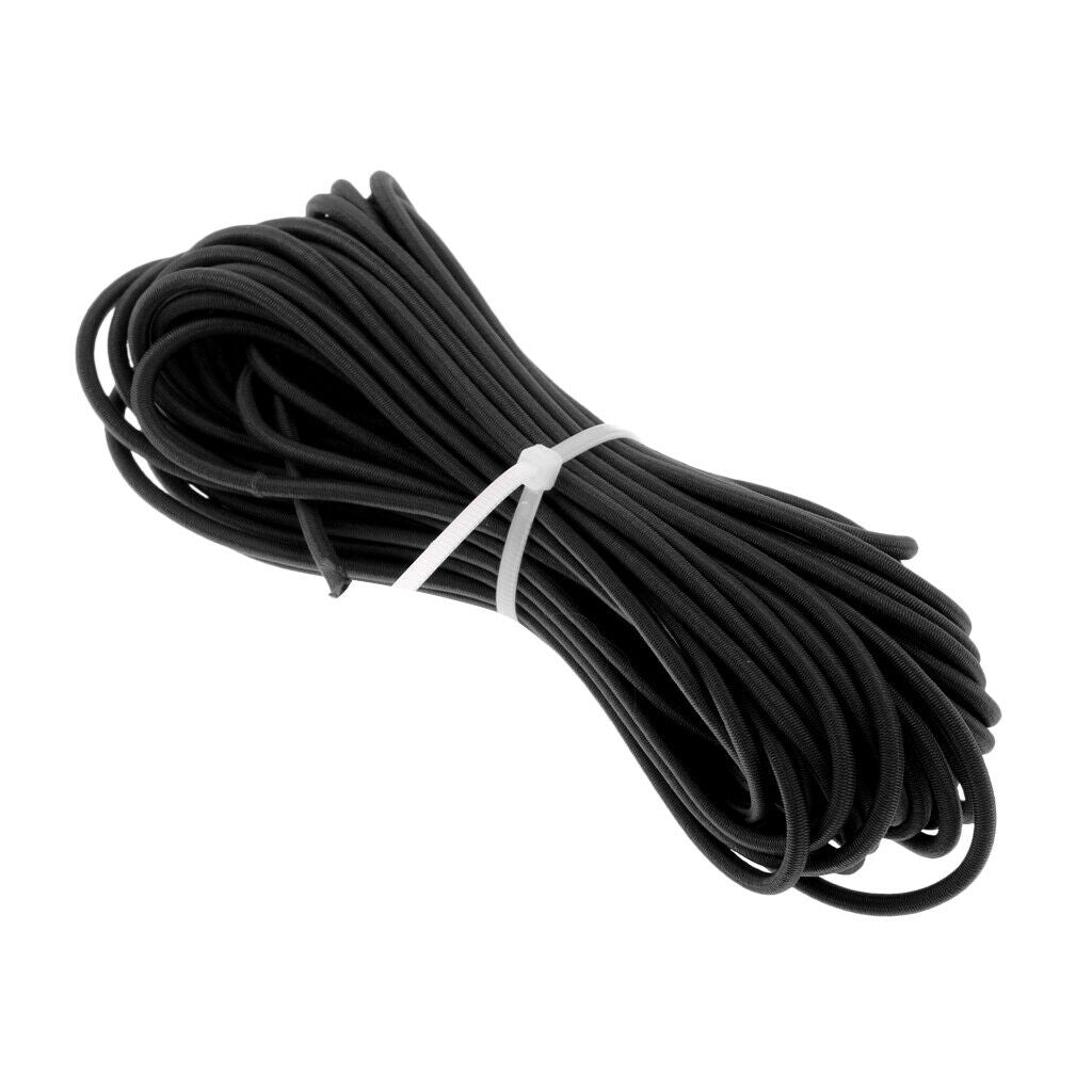 2X 2mm Elastic Bungee Rope Shock Cord Tie Down - Boat/Trailer Covers 10m Black