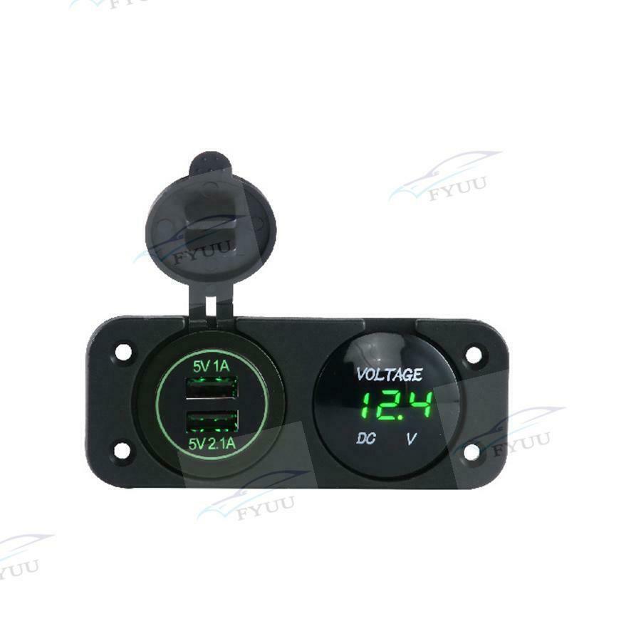 Dual USB Cigarette Lighter Socket Splitter 12V/24V Charger Power Adapter Outlet