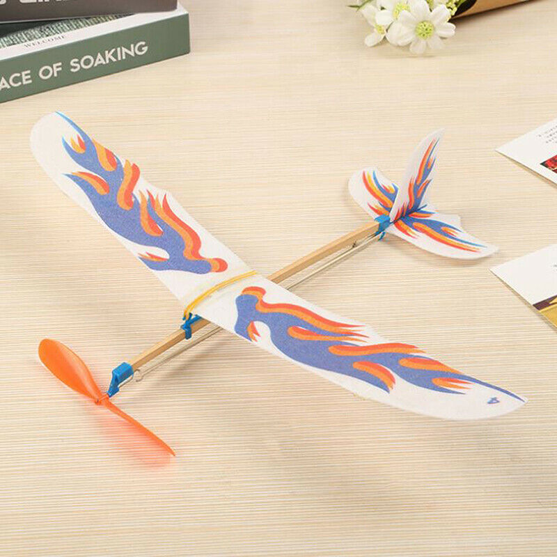 Rubber Band Elastic Powered Aircraft Glider Flying Plane Airplane DIY Kid.l8