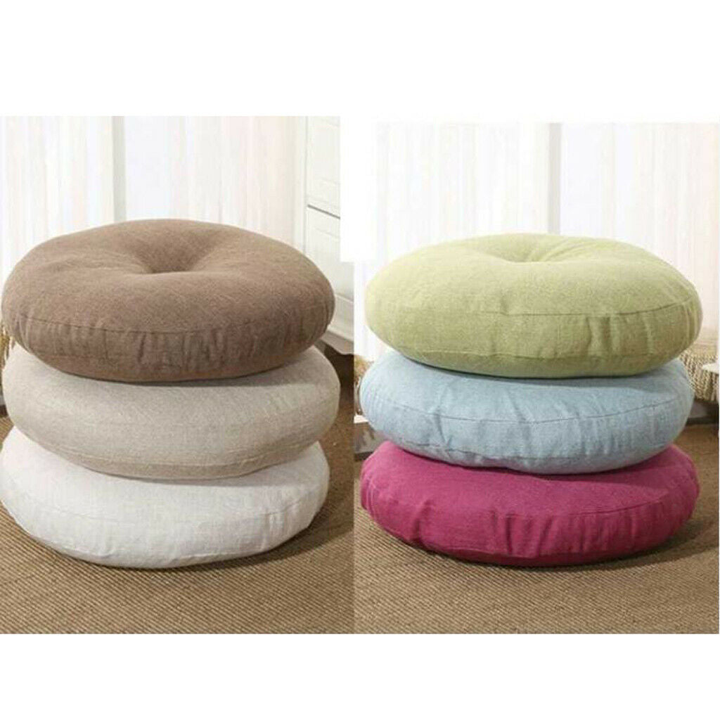 Japanese Futon Style Round Cushion Sofa Tatami Seat Pad Off White