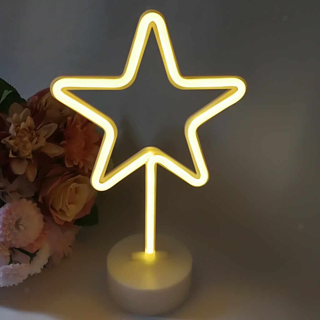 Star LED Night Light Desk Light Lamp with Holder Kids Room Party Decoration