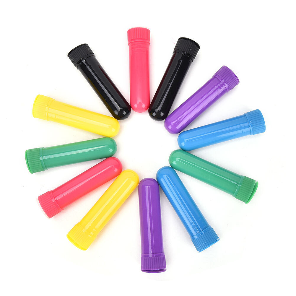 Essential Oil Aromatherapy Blank Nasal Inhaler Tubes 12 Complete Sticks Empty DD