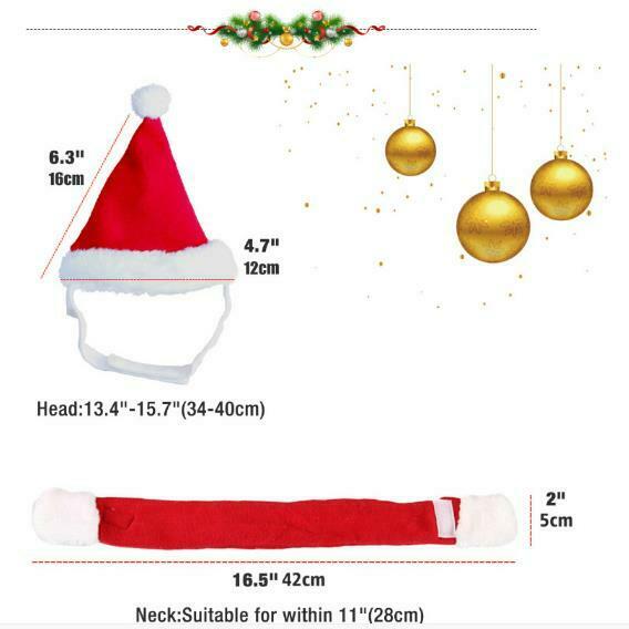 Pet Dog Cat Christmas Hat Scarf Kit for Cats Dogs Puppies Xmas Decoration Kit