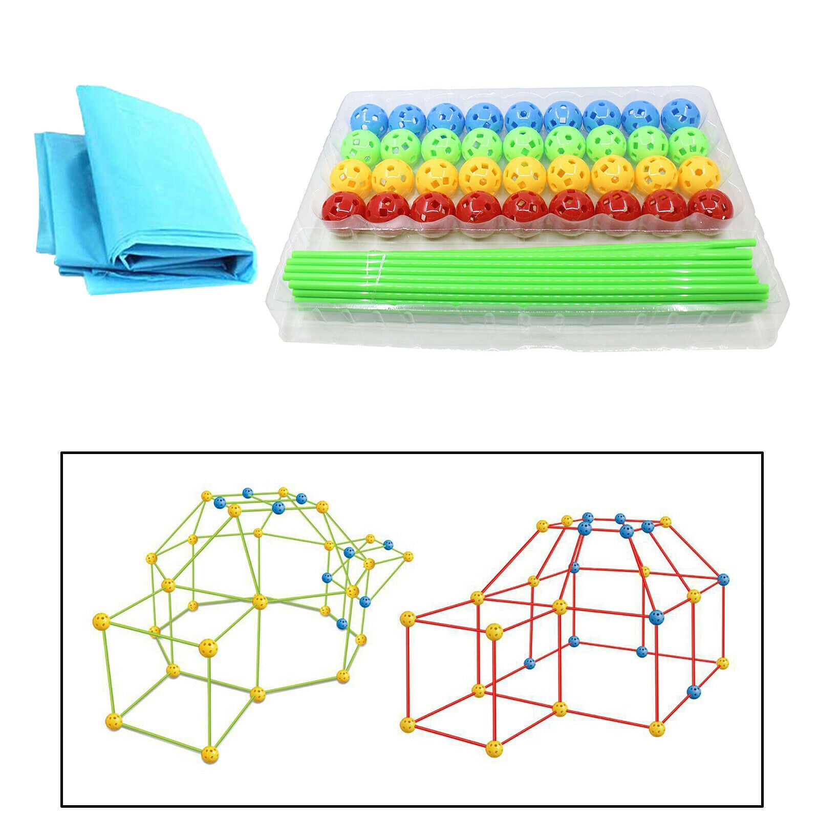 87 Pieces Creative Kids Fort Building Kits Castles Play Tent Construction