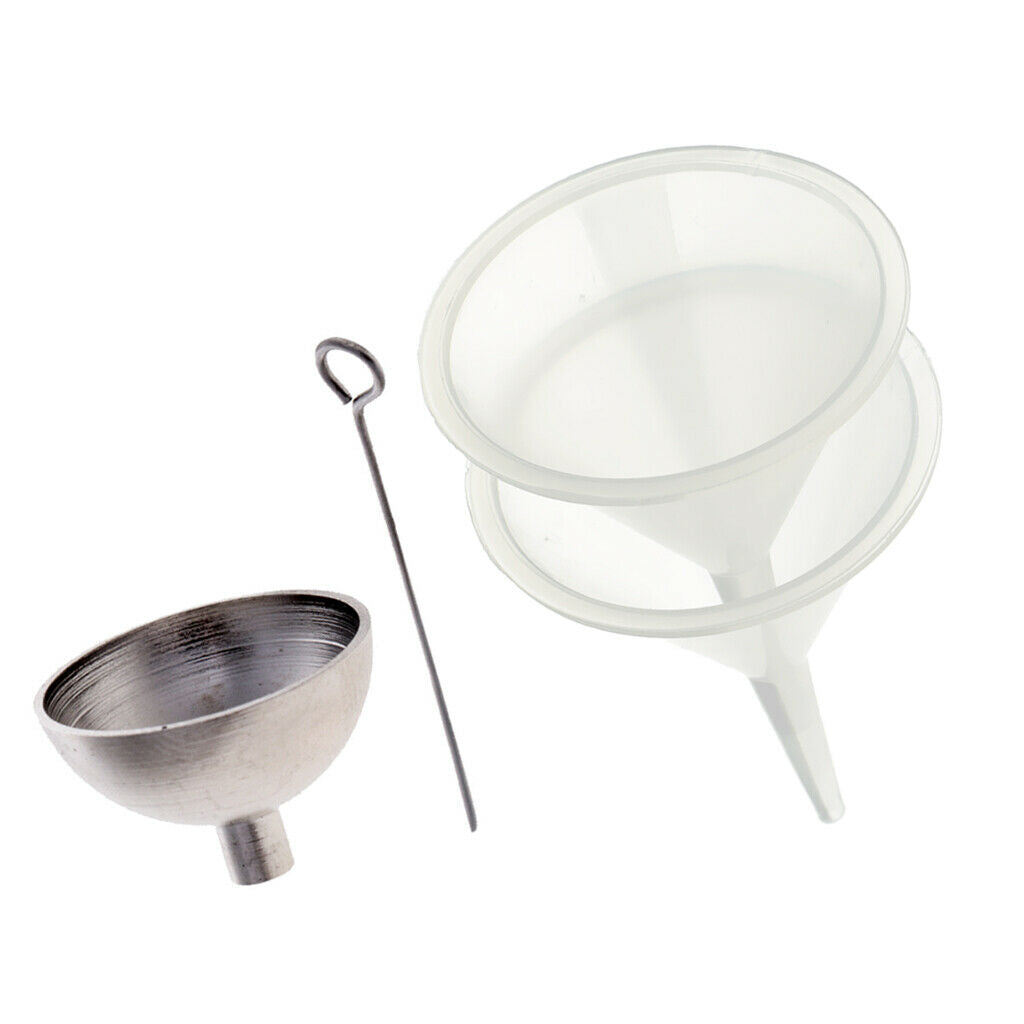 3pcs Stainless Steel & Plastic Mini Funnel Kit For Filling Urn Jewelry