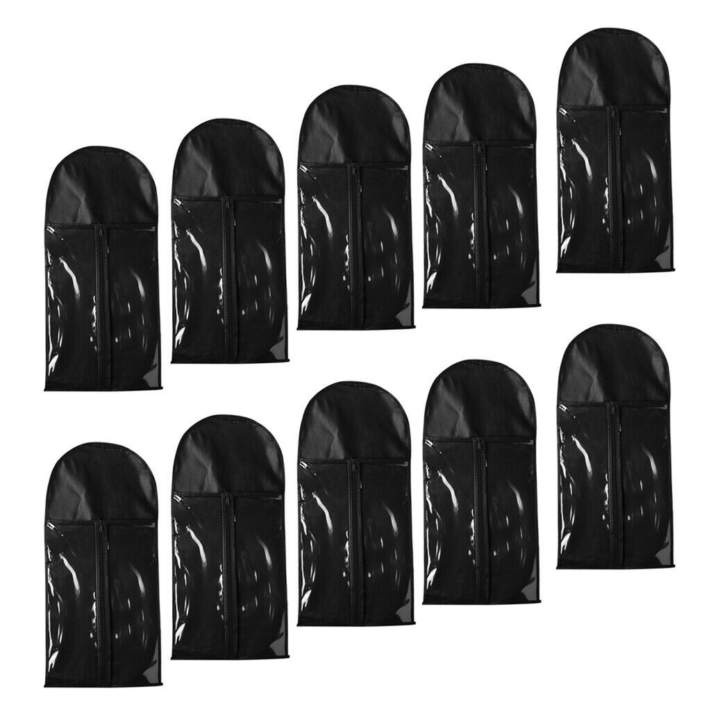 10Pcs Portable Plastic Wigs Toupee Case Carrying Bag Pouch Zipper Closure