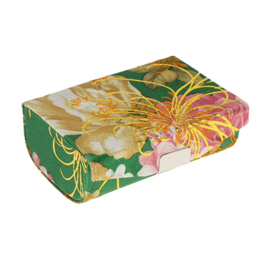 Brocade Lipstick Lip Gloss Case Carry Storage Box Lip Balm Holder w/ Mirror #W