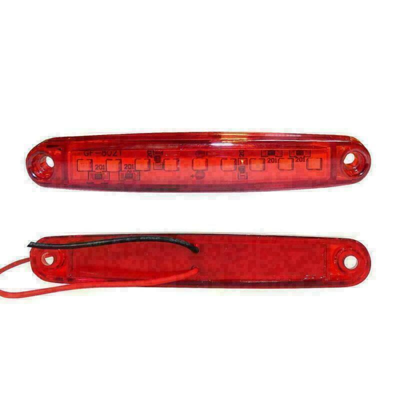 10pcs Red 9 LED Sealed Side Marker Clearance Light Car Truck Trailer Lorry 12V