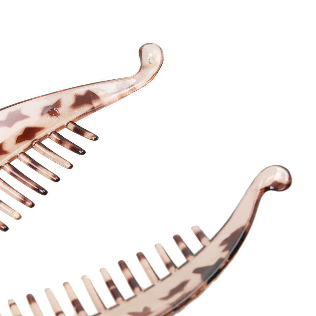 2Pcs   Banana       Clip   Grip   Slide   Comb   Lady   Hair   Barrette