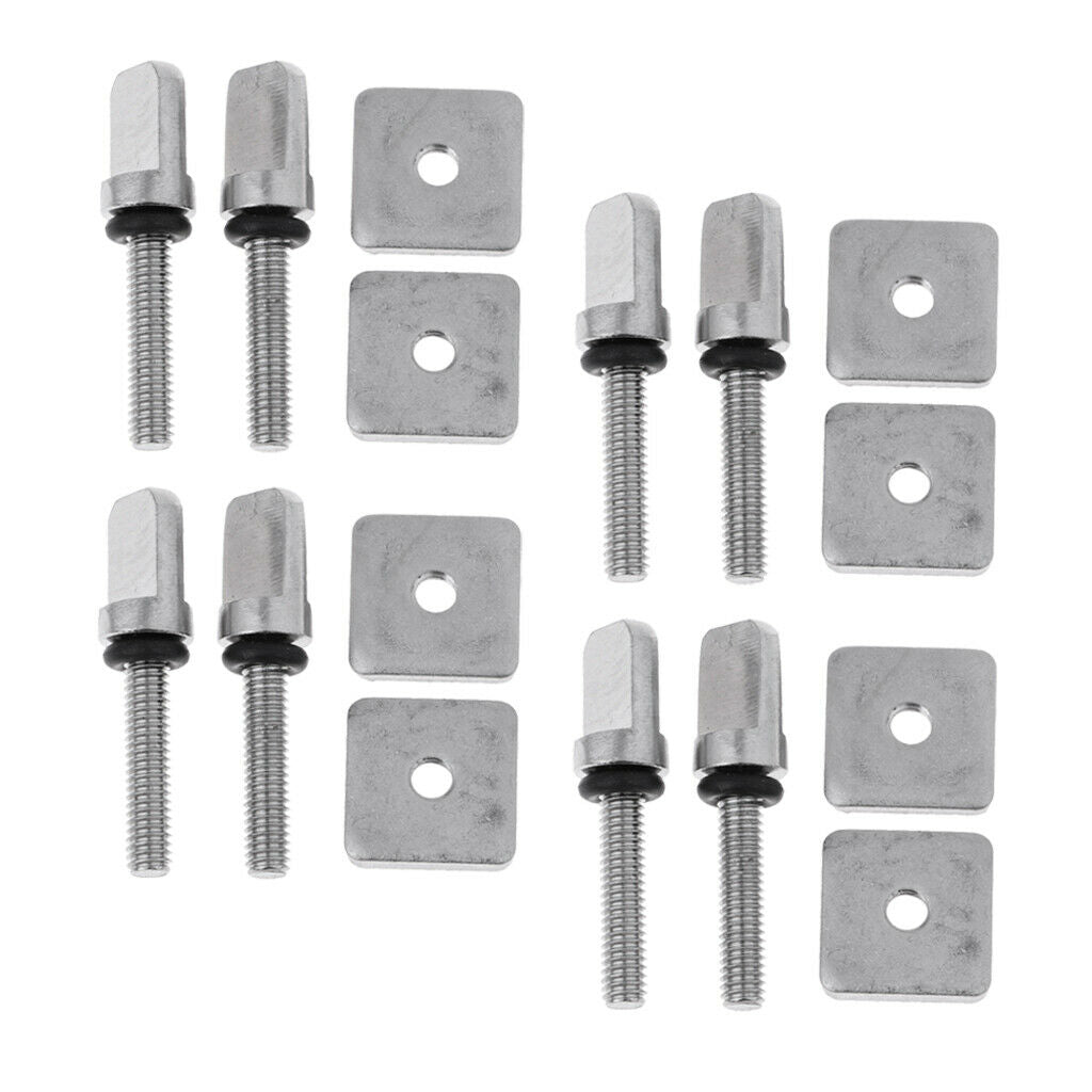 8x Premium Fin Bolt High Strength Longboard Thumb Screw & Plate Accessories