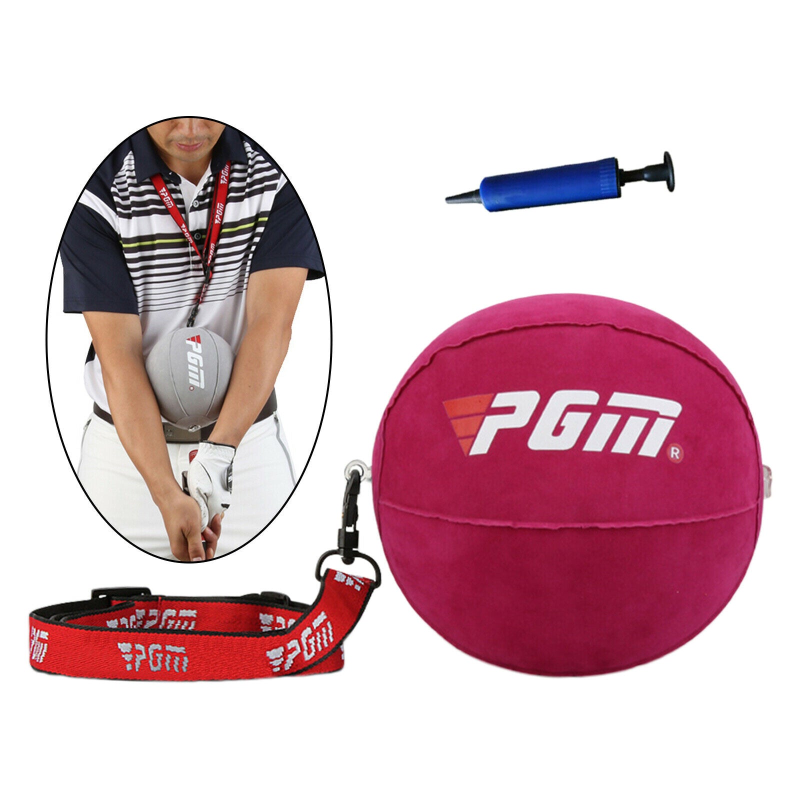 Golf Swing Ball Posture Corrector Putter Practice Golf Accessories Rose Red