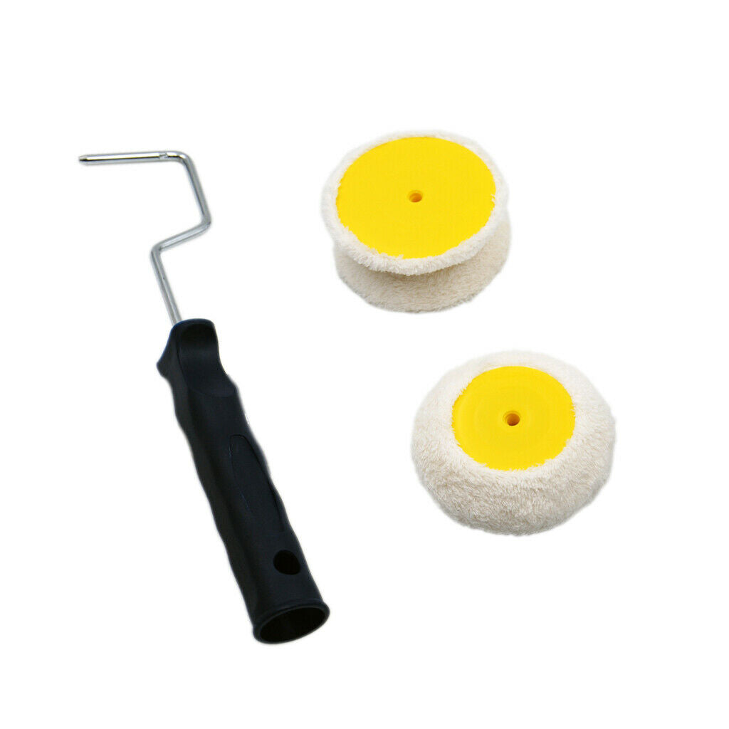 DIY Wool Corner Roller Edgeless Paint Painting Roller & Metal Frame Handle