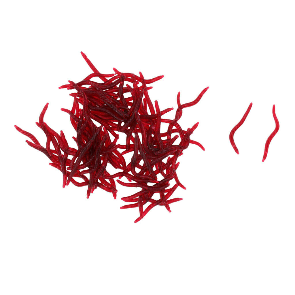 100pcs   Soft Earthworm Earth Worm Silicone Fishing Baits Lures Tackle