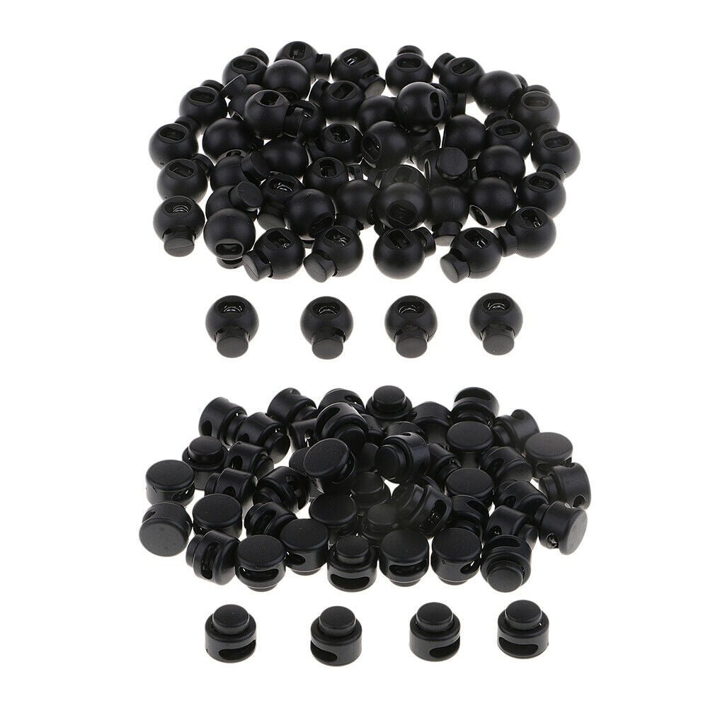 50 Pieces 15mm Rope Toggles Cord Locks Plastic Luggage Lanyard Stopper
