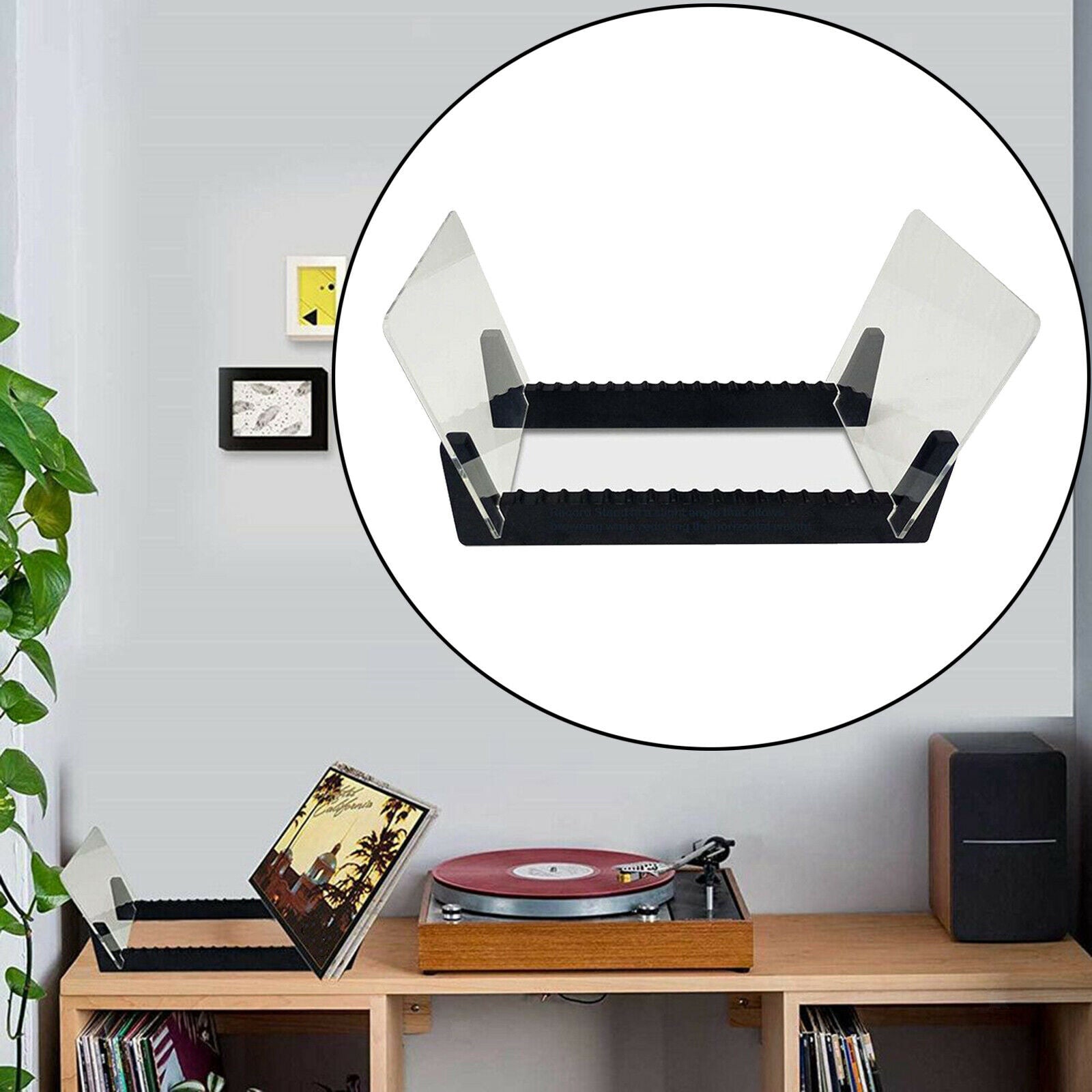 Large Capacity Acrylic Vinyl Record Storage Holder Album Modern 14 inch Long