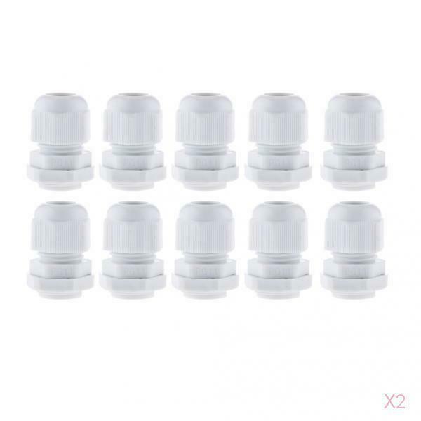 20Pcs Waterproof PG11 Wire Cable Glands Clamp White Plastic Connector Adaptor