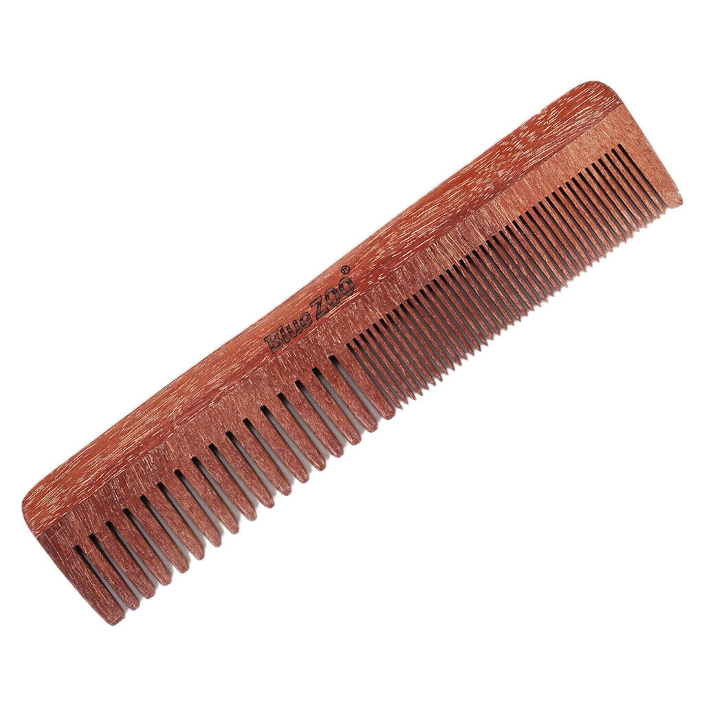 Double sides Wood Mustache Beard Comb Hair Comb with Case for Men Care Black