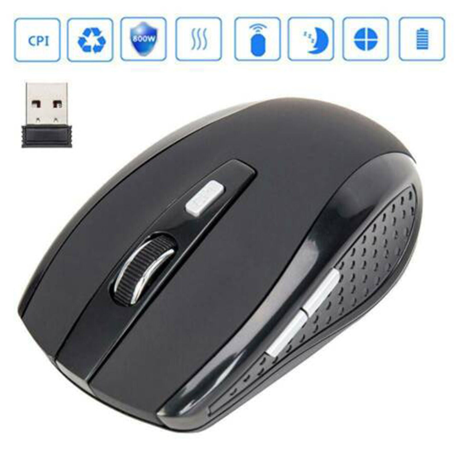 2.4 GHz Wireless Optical Mouse USB Receiver 1600dpi Gaming Mice For PC Laptop AU