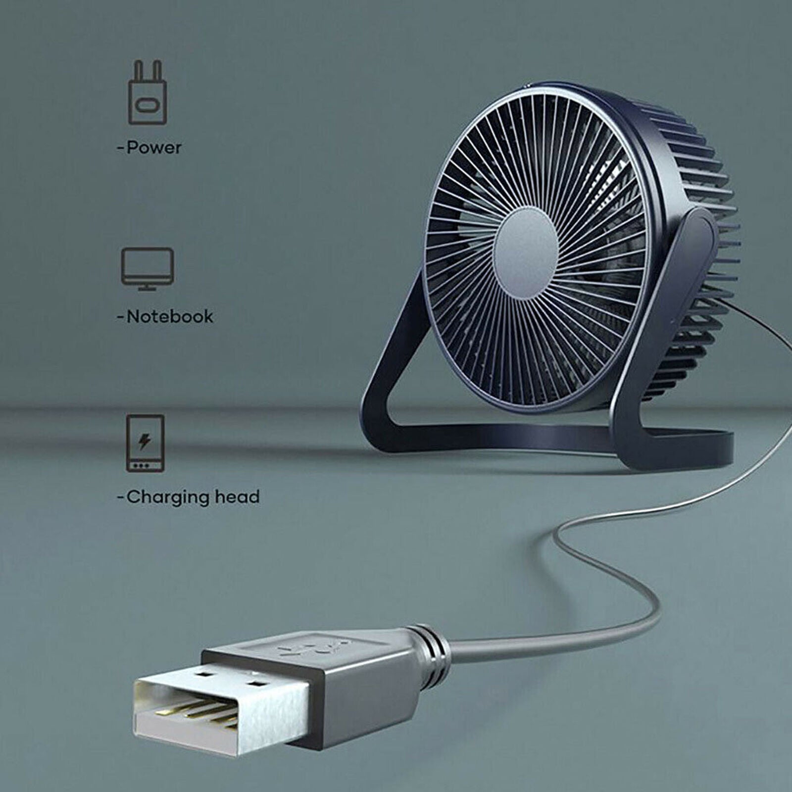 USB Desktop Fan Portable Desk Cooling Fan 2 Speeds Small Quiet Table Fan 5inch
