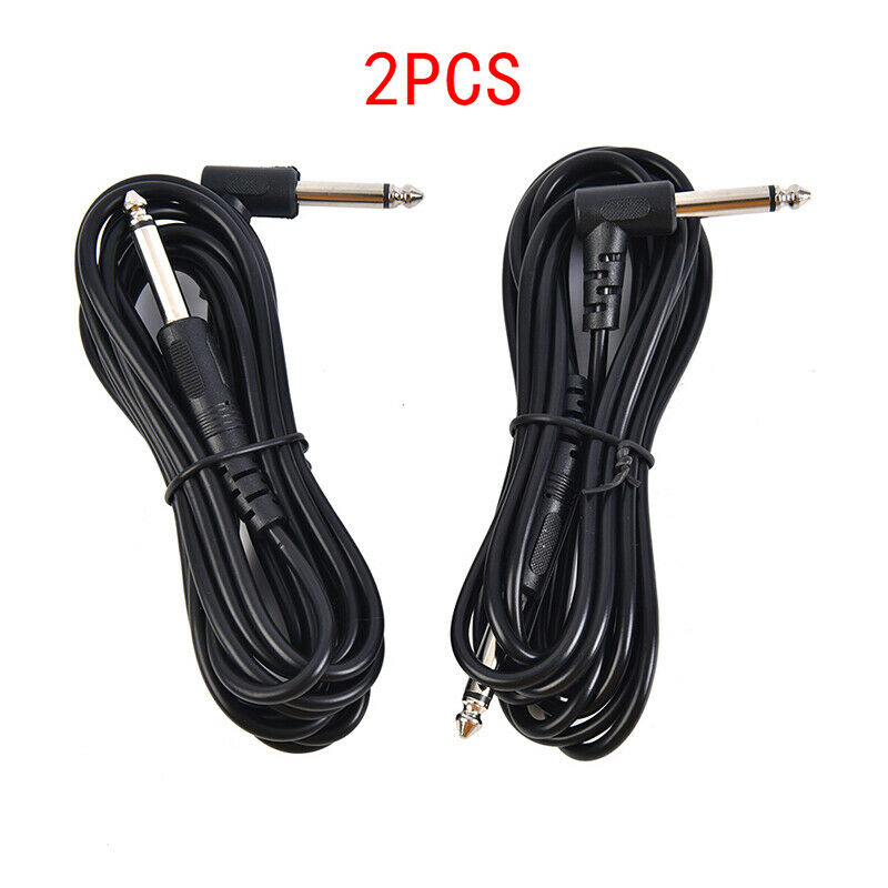 2PCS 10FT Electric Patch Cord Guitar Amplifier Amp Cable Right Angle 90 Deg SJ