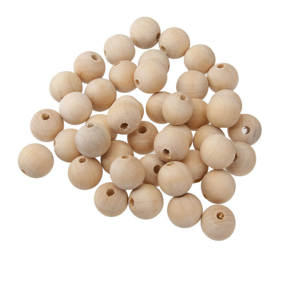 Natural Wooden Unpainted Craft Beads Round Ball Beads DIY Jewelry 0.8cm