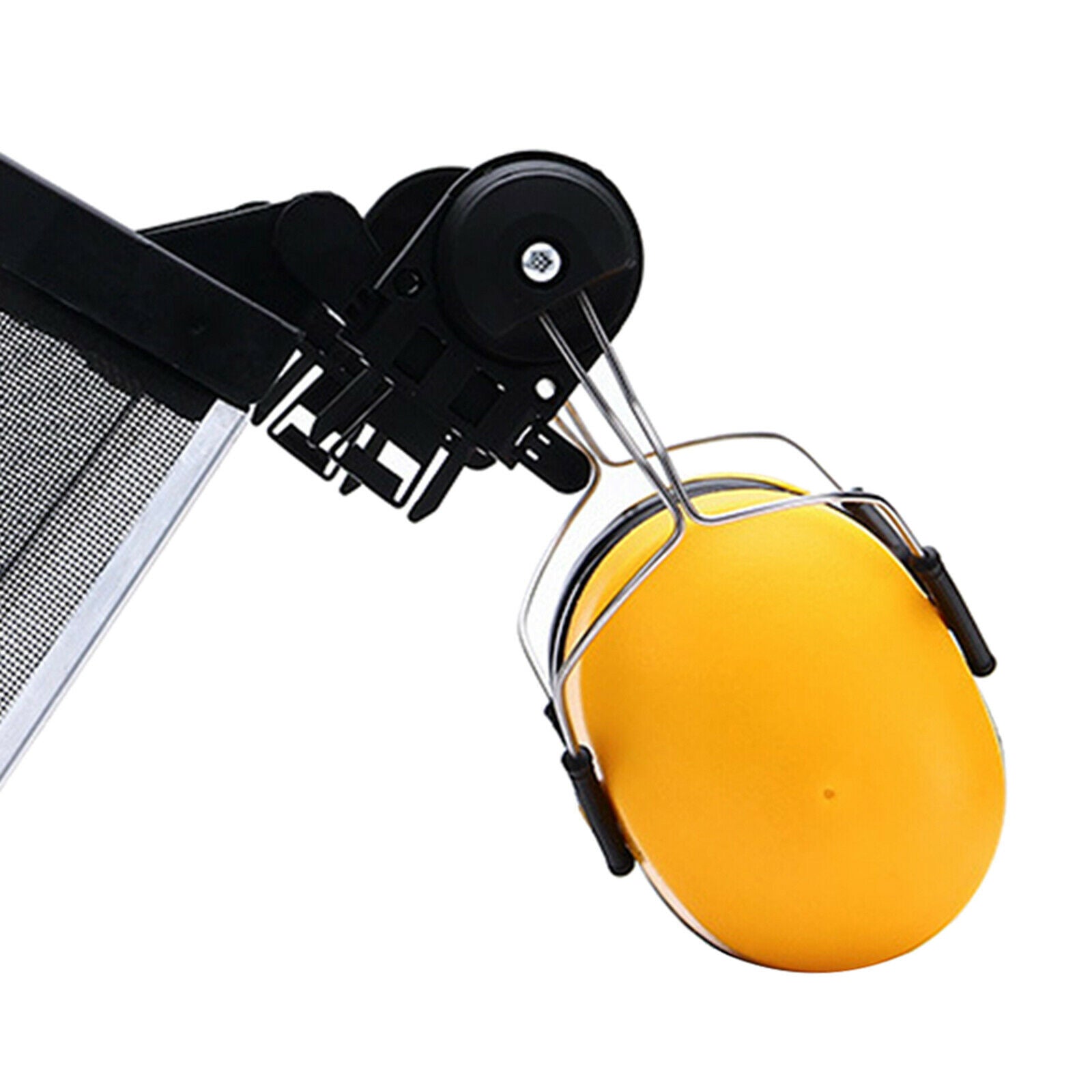 Protective Metal Face Shield Earmuffs Protection for Chainsaw Safety Helmet