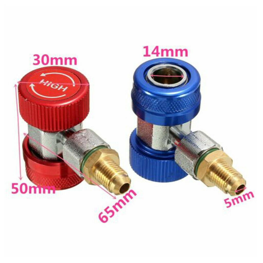 2 lot R134A Quick Coupling Adapters High and Low A/C Manifold Auto Gauge