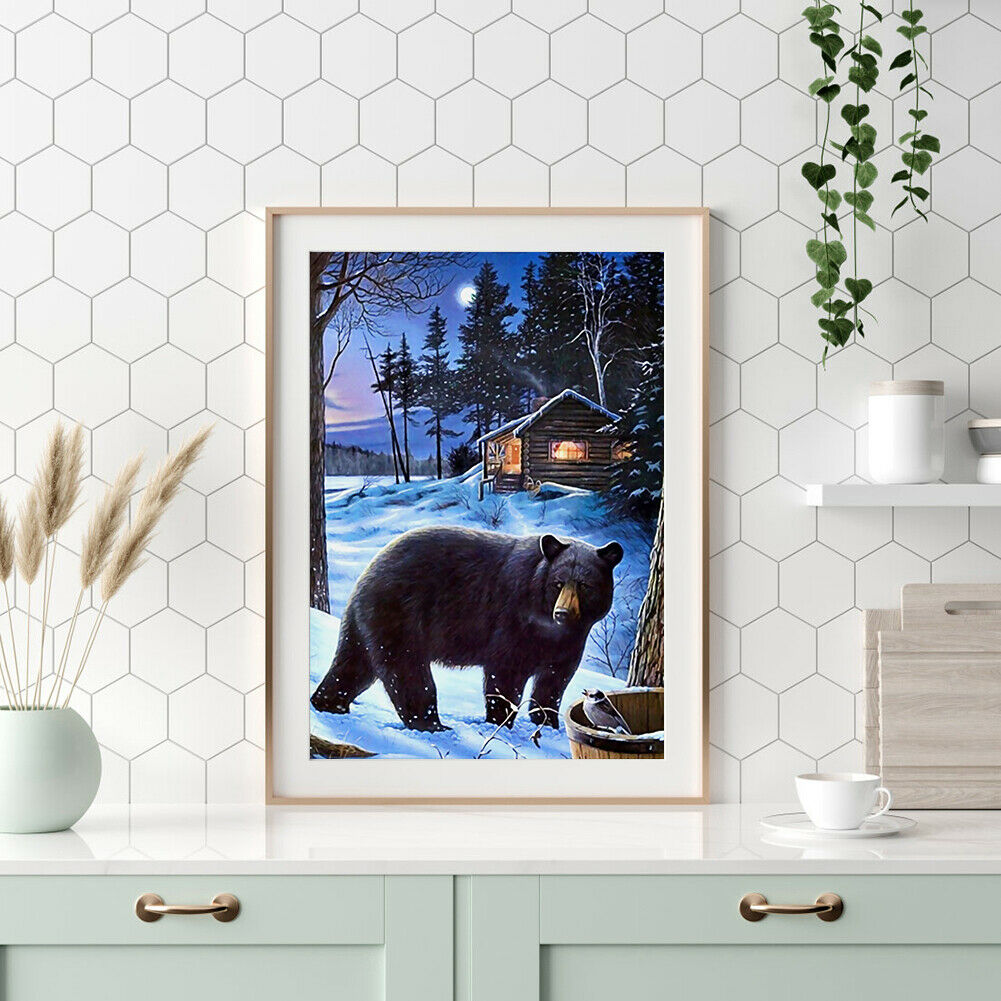 Bear 5D DIY Full Round Drill Diamond Painting Embroidery Cross Stitch Kits @
