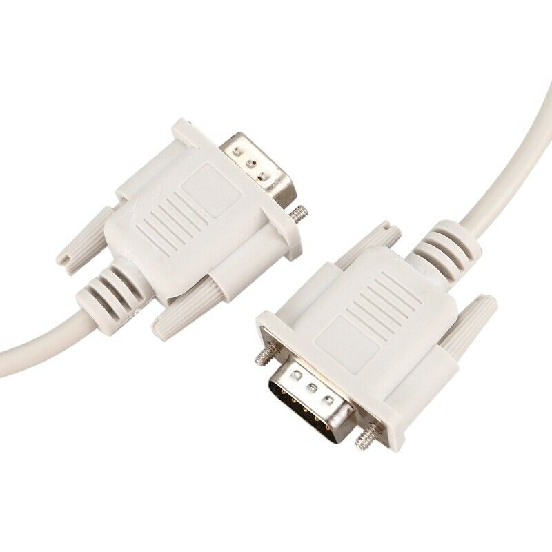 1.4M RS232 DB9 9 Pin Male to VGA Video 15 Pin Male Adapter Cable Light Gray N9Q8